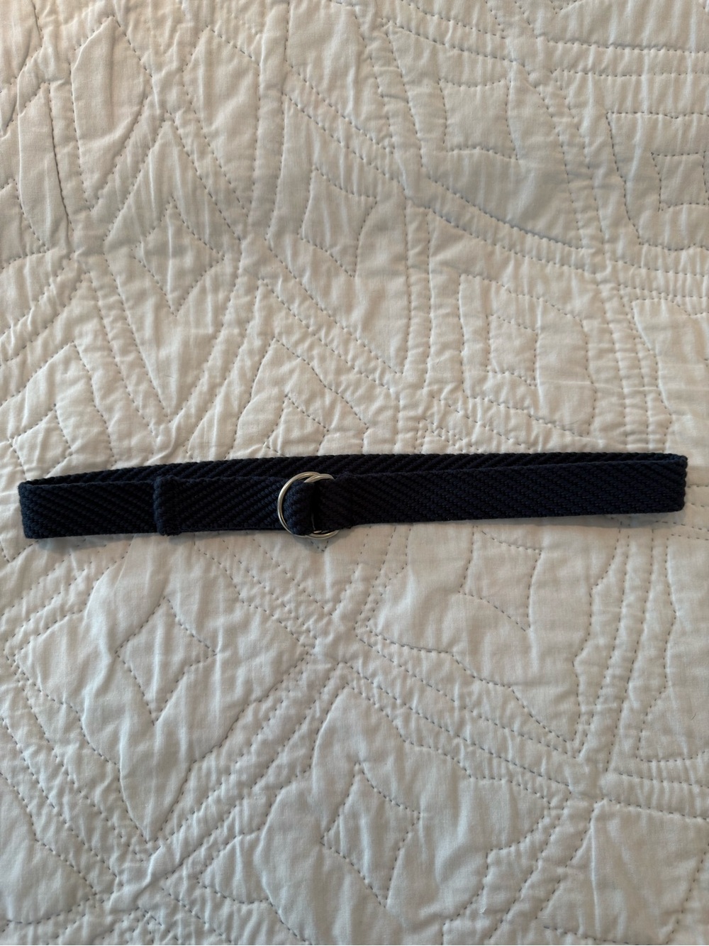 Old Navy Navy Blue Woven Belt with Silver D-Ring